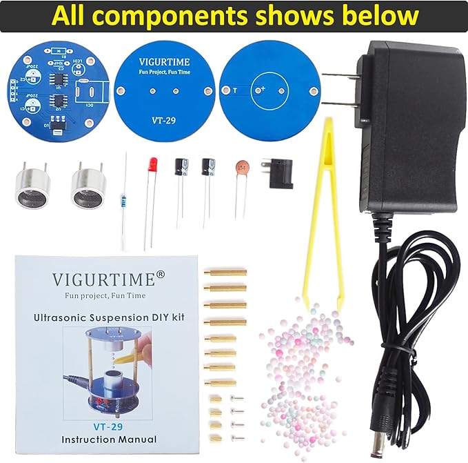 DIY Ultrasonic Suspension Solder Project Kit for Electronic Soldering Practice and Learning, Mini Cool Acoustic Levitator, DIP Version, Great STEM Project and Gift by VIGURTIME