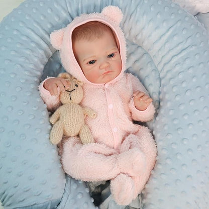 WOOROY Realistic Reborn Baby Dolls Girl- 20 Inch Lifelike Newborn Dolls with Red Hair and Open Eyes, Weighted Cloth Body Real Life Baby Doll with Accessories and Gift Box for Kids 3+