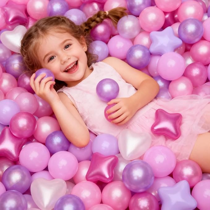 GOGOSO Ball Pits Balls for Toddlers Pack of 50 100 200 Plastics Shape Ball Non-Phthalate Non-BPA Non-Toxic 2.2-Inch Crush Proof Play Balls