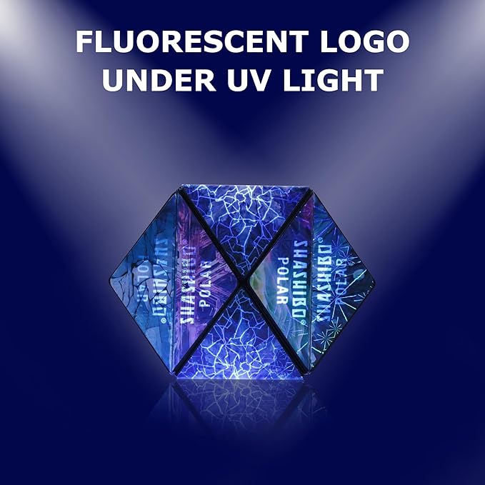 SHASHIBO Shape Shifting Box - Award-Winning Fidget Toy w/ 36 Rare Earth Magnets - Fidget Cube Transforms Into Over 70 Shapes, Sensory Toy Gift for Kids, Teens, and Adults (Polar)