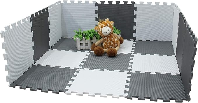 meiqicool Foam Play Mat Thick Soft EVA Interlocking Foam Floor Mats Children Yoga Exercise Multi Jigsaw Puzzle Blocking Board Kids Playmats Play 18 Piece AL