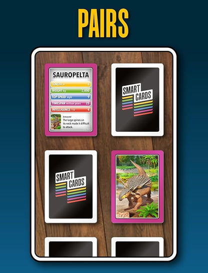 DINOSAURS Card Game - Matching Pairs, Snap, Trumps, Rummy, Happy Families (7 Games To Play) | Travel Game, Gift, Stocking Stuffer | for Adults, Kids, Boys, Girls | Age 5+, 1-8 Players