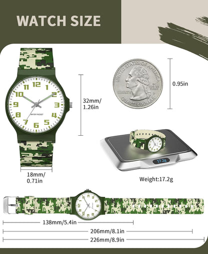 Kids Analog Watch Boys Girls, 30M Waterproof, Sports Watch for Boys, Easy to Read Children's Thin Dial Wrist Watches with Soft Band, for Ages 5-15 Kids Great Birthday Gifts Christmas Day