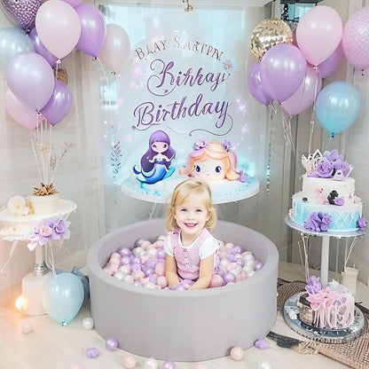 GOGOSO Balls for Ball Pit - Plastic Ball for Toddlers, Baby Kids Ball Pool Decoration 50 100 200 300 500 1000 (A Purple+Pink+White+Clear, 50 Balls)