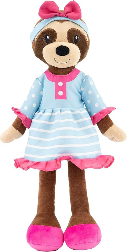 Plushible Soft Baby Doll, 18 Inch Sloth - Plush Rag Doll with 2 Clothing Sets, My First Plush Toy for Girls, Boys & Infants, Soft Baby Stuffed Toy, Adorable Companion for 1 Year Old & Up