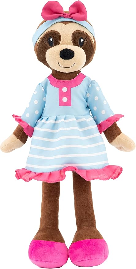Plushible Soft Baby Doll, 18 Inch Sloth - Plush Rag Doll with 2 Clothing Sets, My First Plush Toy for Girls, Boys & Infants, Soft Baby Stuffed Toy, Adorable Companion for 1 Year Old & Up