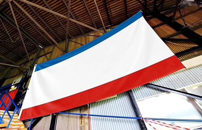 Ukraine Crimea Extra Large Flag 10x15FT Giant Ukrainian Crimean Polyester Banner With 5 Grommets Fade Resistant Vivid Color For Patriotic Festival Events Party Decoration(Crimea UKR, 10x15FT)
