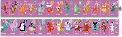 LEARNING BUGS Alphabet Animal Holding Hands Large Jigsaw Floor Puzzle (26 pcs, 5 feet Long)