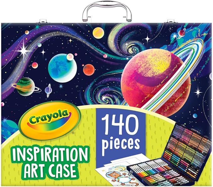 Crayola Inspiration Art Case Space Coloring Set (140pcs), Art Kit for Kids, Crayons, Markers, Pencils, Holiday & Christmas Gift for Boys & Girls, Ages 5, 6, 7 [Amazon Exclusive]