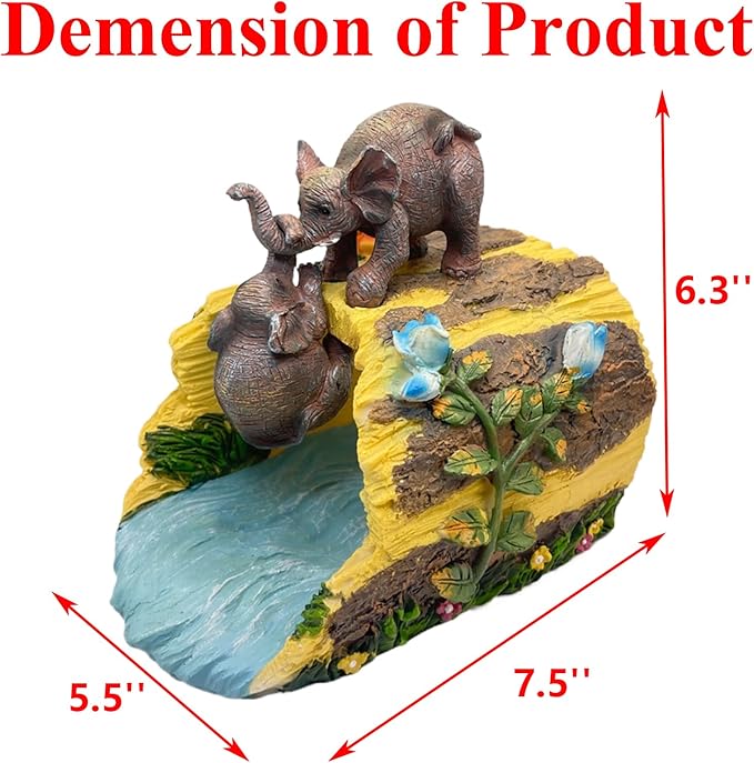 Elephant Gutter Downspout Extension Statues Garden Decoration,Rain Downspout Diverter Garden Statue,Decorative Gutter Extension，3"×4" Downspout Splash Block，Animal Resin Statue Outdoor Décor