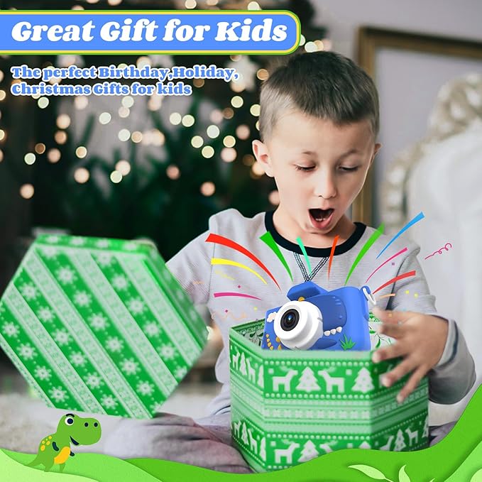 Kids Camera Toys for 3-8 Year Old Girls Boys, 48MP Dual Lens 1080P Toddler Camera for Kids with 64GB SD Card, Kids Digital Video Camcorder Selfie Camera Christmas Birthday Gifts