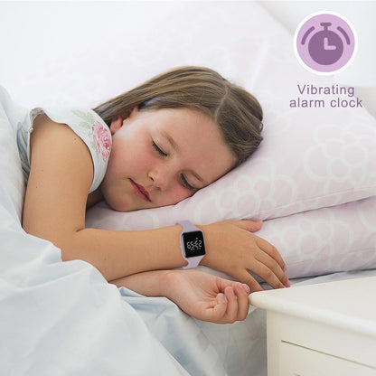 Kids Watches for Girls Boys Digital Sport Watch with Step Counter Pedometer Vibration Alarm Clock, No App Waterproof Fitness Tracker Kids Watch Boys Girls Teens Students Ages 5-16