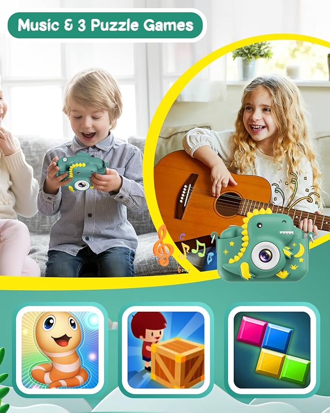 Kids Camera, Toddler Camera for Boys Girls, Toys Gifts for Christmas Birthday Boys Girls Kids 3-9 Year Old Digital Video Camera with 32GB TF Card