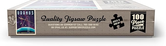 MyPuzzle Uranus: The Sideways Planet, Vintage Poster - Premium 100 Piece Jigsaw Puzzle for Adults