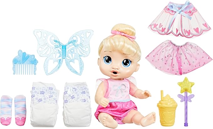 Baby Alive Fairy Fashions Harper Hugs Doll with Clothes Accessories, Blonde Hair, 11 Inches, Toys for 3 Year Old Girls and Boys & Up (Amazon Exclusive)