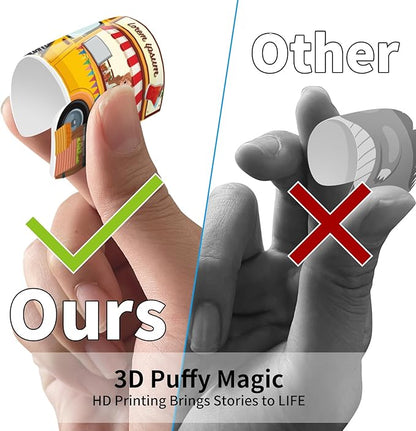 6 Set Reusable Sticker Books for Toddlers 3-5, Kids 3D Puffy Stickers (Dinosaurs, Forest, Town, Pets, Construction, Insects), Sticker Activity Books