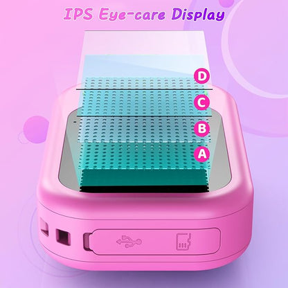 Kids Camera Waterproof IP68, 1080P HD Underwater Camera for Kids Ages 3-12 with Toy-Grade ABS Plastic, Kids Digital Camera for Children Outdoor Swimming Snorkeling Birthday Gift, Rose Red