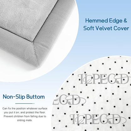 Baby Play Mat for Floor Tummy Time Mat Nursery Rug Muscle Mat Area Rug Playroom Rug Tatami Mat 79"x138" Memory Foam 1.3" Thick Crawling Mat for Babies,Toddlers, Infants, Kids(Light Gray)