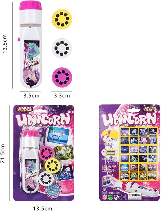 Georgie Porgy Children Projector Toys Educational Science Set Wall Ceiling Tent Torch Flashlight for Kids Gifts for Boys Girls (Unicorn)