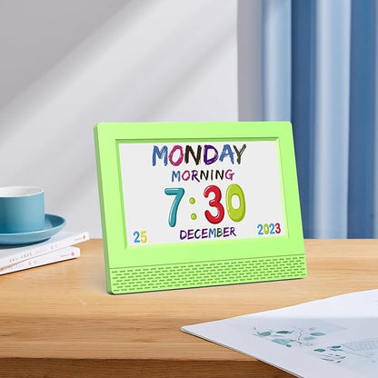 Kids Digital Alarm Clock Colorful, 7" Large LED Time Display Children's Sleep Trainer, Eye-Caring Digital Clock for Girls Boys Bedrooms Bedside, 17 Alarm Clock Settings Easy to Use Kids Birthday Gift