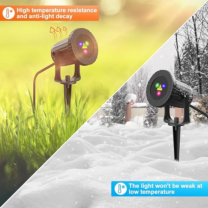 Laser Christmas Projector Lights, RGB 3 Colors Firefly & Stars Light Show, Outdoor Christmas Decorations for Yard/House/Garden/Party, Gift, Home Decor