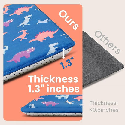 Baby Play Mat for Floor,1.3" Thick Cushioned Playpen Mat 50"x50",Extra Soft Elasti-Foam,Water Repellent Coral Velvet,Non-Slip for Crawling&Tummy Time,Infant Toddler Kids Nursery Rug(Dinosaur)