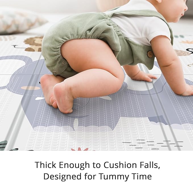 71x59 Foldable Foam Baby Play Mat for Floor, Babies Activity Tummy Time Playmat, Kids Non Toxic Foam Thick Play Mat for Baby, Foldable and Waterproof Playmats for Babies and Toddlers