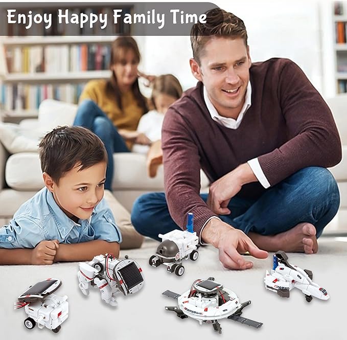 6-in-1 Solar Robot Building Kit for Boys Aged 8-13, Educational Robotic Toys for Kids, Science Kits STEM Toys Birthday Gifts for 8 9 10 11 12 Years Old Boys Girls Teens
