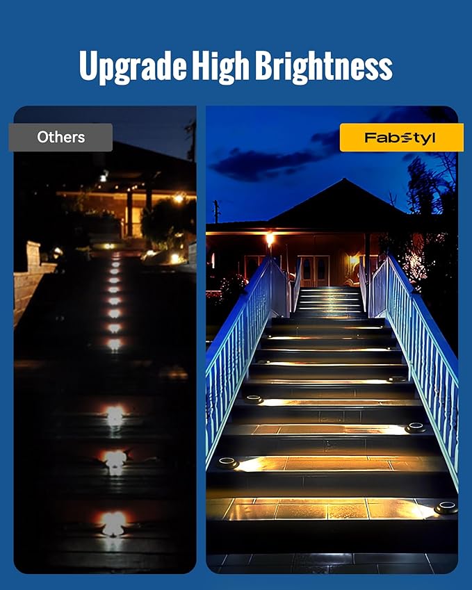 Solar Deck Dock Walkway Decorative Lights Outdoor Waterproof 4 Pack, 2 Colors in 1 Single-Sided LED Solar Driveway Lights, Road Driveway Marker for Warning Stair Pathway Patio Yard, Black