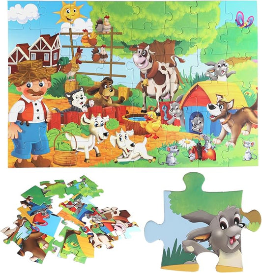 Jumbo Floor Puzzle for Kids, Large Jigsaw Puzzles 48 Piece for Kids Ages 3-5,Preschool Learning & Education Toys, Gifts for 4-8 Year Old Boys and Girls (Farm Human)