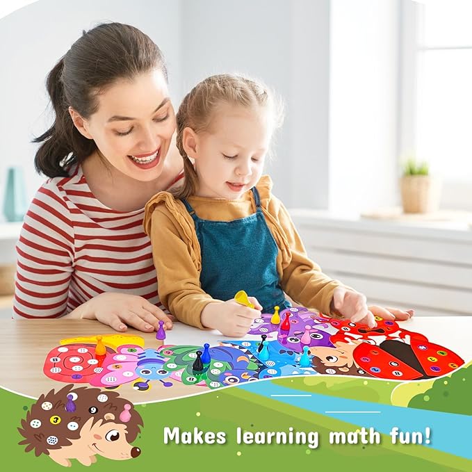 Cinrobiye Numbers Matching & Counting Game Montessori Educational Learning Manipulative Animal Number Counting & Color Sorting Board Sets for Preschool Math Classroom Fine Motor Must Haves