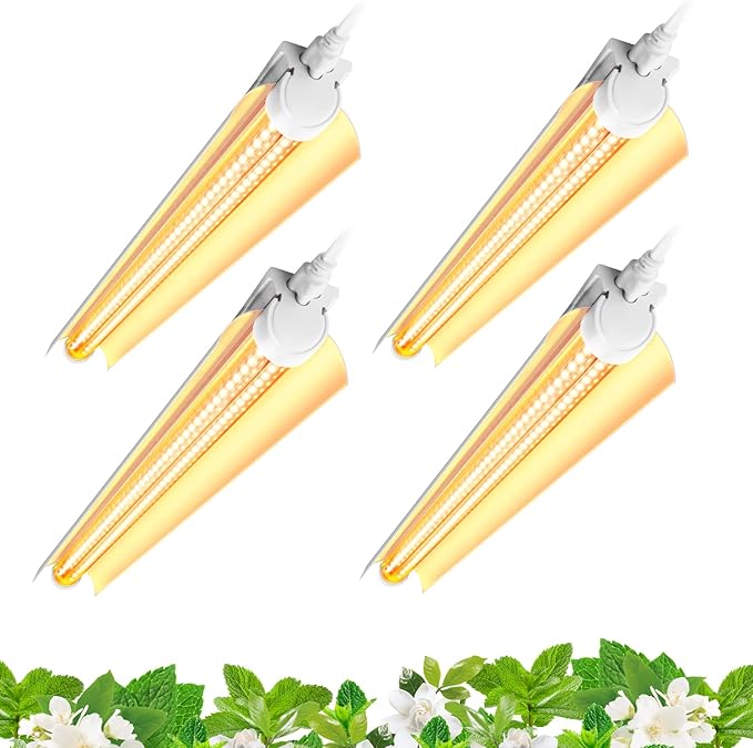 Barrina Grow Light Bulb, 96W(4 x 24W), Full Spectrum 2FT LED Grow Light, V-Shape T8 LED Grow Light Strips, Plant Lights for Indoor Plants, 4-Pack