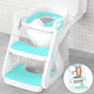 Gimars Upgrade Ultra-Stable 2 In 1 Multifunctional Toddler Potty Seat For Toilet with Setp Stool, Potty Traning Toilet For Boys Girls With Widened Ladder,Comfortable Safe Potty Seat With Handrail,Aqua