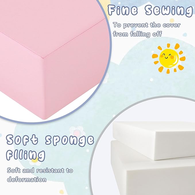 Merax Climbing Toys for Toddlers, Soft Climb and Crawl Playset Indoor Baby Soft Foam Blocks for Climbing, Crawling, 6-Piece