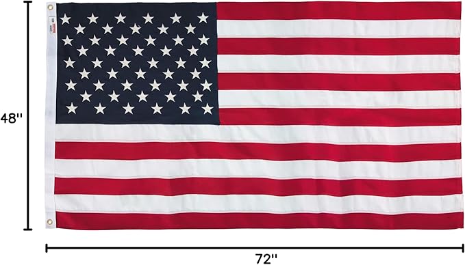 Valley Forge American Flag - 100% Made in The USA - 5' x 8' ft - Koralex II 2-Ply Polyester - Sturdy, Durable and Patriotic - Great for Gardens, Homes, Patios and Cars Flag