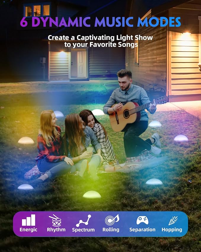 Outdoor Smart Ground Lights - 33FT 20Pack Pathway Light with Remote & App Control, Color Changing Walkway Lighting Compatible with Alexa Halloween Christmas Outdoor Decor for Patio, Garden, Yard