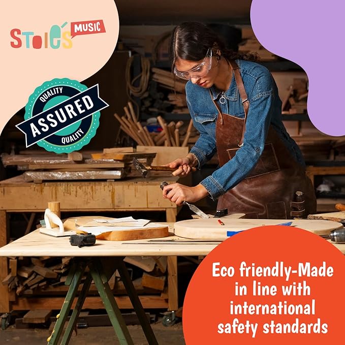 Stoie's Owl Drum Set for Babies and Toddlers 3-5 Years Old- Wooden Percussion Musical Instruments for Kids with Cymbals, Tambourines, Drumsticks, Durable, Safe to Play, Clear Sound, Easy-to asseble