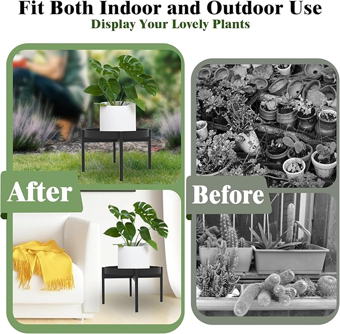 Plant Stand Indoor , 11.8" Indoor Plant Stand Stable Plant Holder Flower Pot Stands for Multiple Plant Metal Single Plant Stand Indoor Small Plant Stand for Patio Garden Decor
