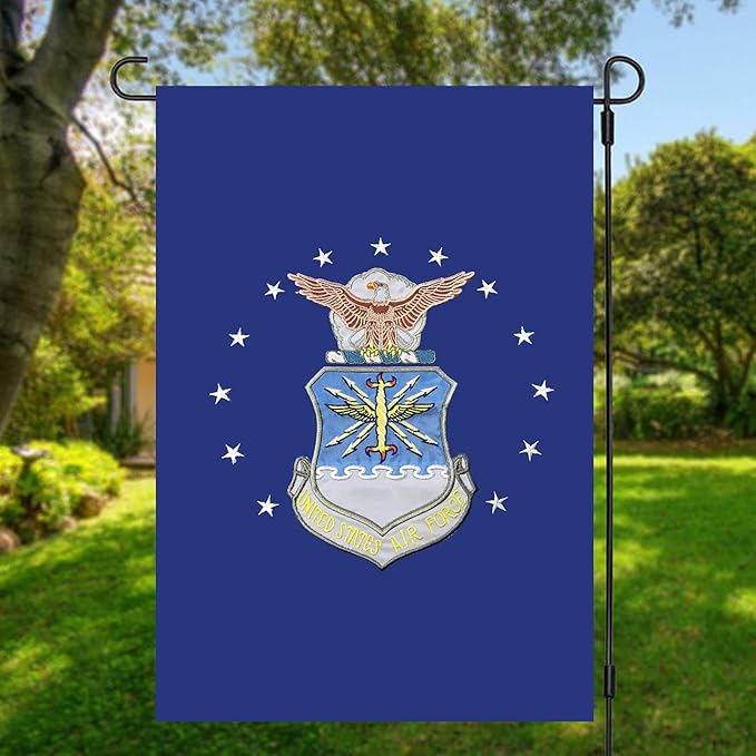 US Embroidered Air Force Garden Flag Double Sided 12x18 inch American Air Force Yard Lawn Garden Flags Banner Heavy Duty Vivid Color Waterproof