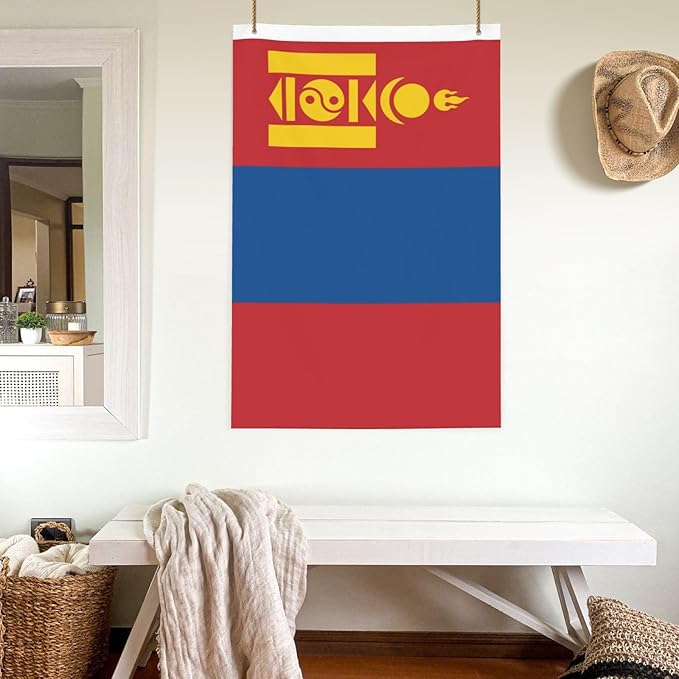 Mongolia Mongolian Flag Garden Yard House 2x3 ft Flags Double Sided Print Banner Indoor Outdoor Party Home Decorations for Boat Dorm House Balcony