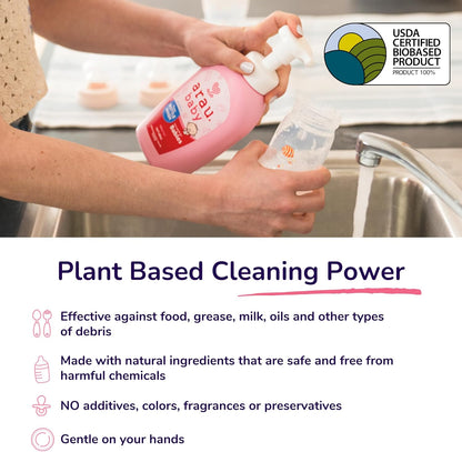 Unscented Foam Bottle Wash Refill, Natural Plant Based Baby Bottle & Dish Soap, No Artificial Fragrance or Additives, Gentle for Washing Bottles, Pacifiers and Toys, Easy Rinse, 15.21 Fl Oz