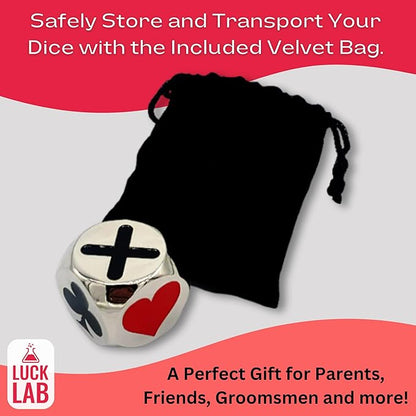 Luck Lab Premium Trump Marker/Indicator - for use with Euchre, Pinochle, Bridge and More - Comes with Black Velvet Storage Bag. (Silver)