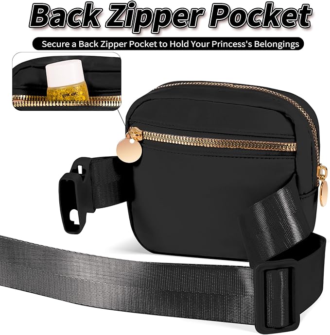 Girl Stuff - Teen Girl Gifts, Trendy Mini Crossbody Belt Bag - Cute Fanny Pack for Kids & Women, Black