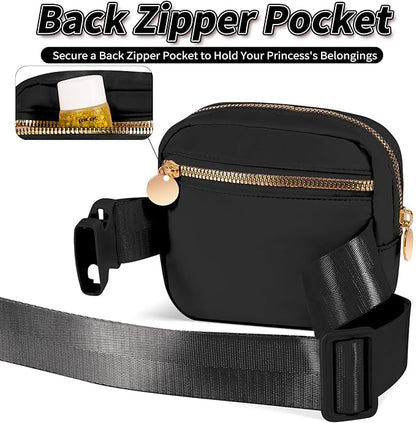 Girl Stuff - Teen Girl Gifts, Trendy Mini Crossbody Belt Bag - Cute Fanny Pack for Kids & Women, Black