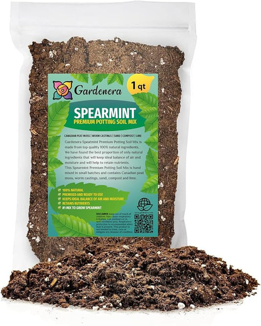 Premium Spearmint Plant Potting Mix - Crafted for Thriving Spearmint Growth and Refreshing Aroma - 1 Quart