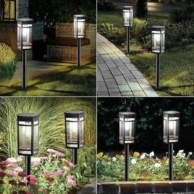 Solar Lights Outdoor Waterproof for Garden Pathway Walkway Driveway Yard Lawn Decorative Landscape Lighting. (Cool White Light, 1)