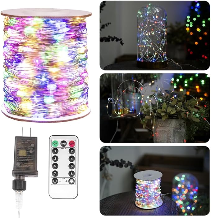 Fairy Lights Plug in,400FT 1200 LEDs Waterproof Led String Lights,Twinkle Light with 8 Modes Remote for Outdoor Indoor Christmas Wedding Birthday Garden Party Decorations,Multicolor