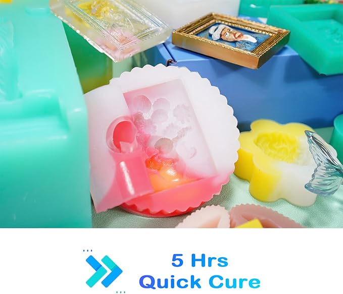 BBDINO Silicone Mold Making Kit 20A Silicone for Mold Making, Silicone Mold Making Translucent 38.8 Oz, 1A:1B by Volume, Liquid Silicone for Molds Making of Resin, Soap, Wax, Clay, Concrete etc.