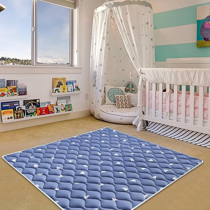 Premium Foam Baby Play Mat for Floor, 50x50 Playpen Mat, Thicken One-Piece Crawling Mat, Non-Slip Cushioned Baby Playmats for Infants, Babies, Toddlers, Play & Tummy Time