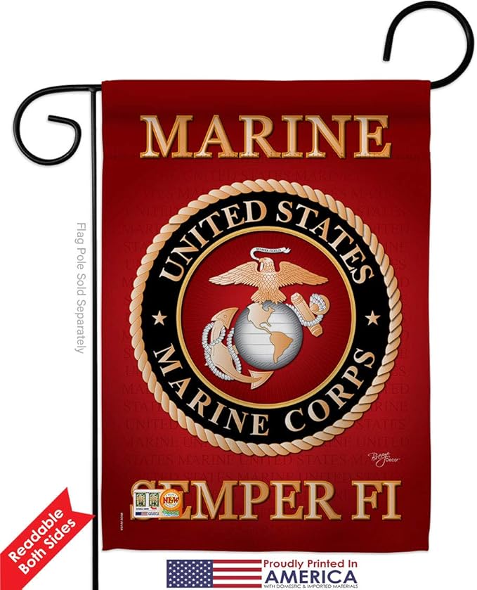 US Marine Corps Flag Armed Forces USMC Semper Fi American Flags For Outside House Military Memorabilia Retire Official Tapestry Veteran Banner Wall Decor Poster Small Grave Decorations For Cemetery Garden Remembrance Memorial Gifts Made In USA